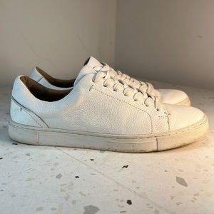 Frye Women's Ivy Low Lace White Leather Fashion Sneakers